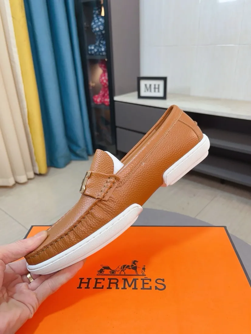 Men's shoes 💰458🌹🌹Niuli "HERMES" Hermès business leather shoes, original factory configuration, original imported cowhide upper + luxury hardware logo + fully imported original customized cowhide lining, sole: rubber wear-resistant outsole, difficult craftsmanship, original factory follow-up goods, 🔍🔍high quality code number: 38-44 45 can be customized